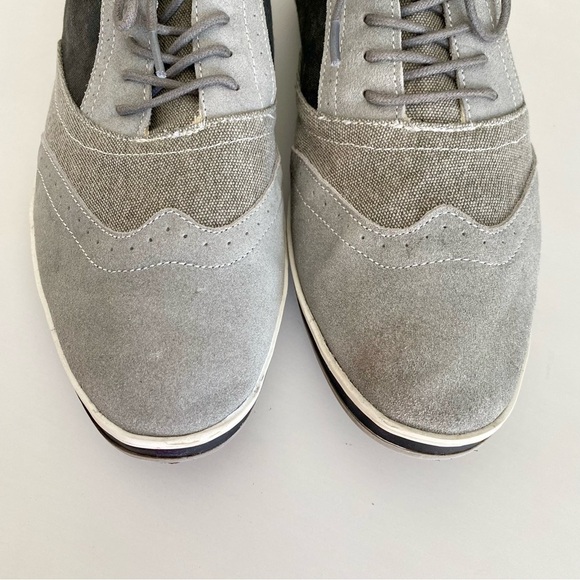 Steve Madden Men’s Gray Black Suede Oxford Shoes - Picture 5 of 6